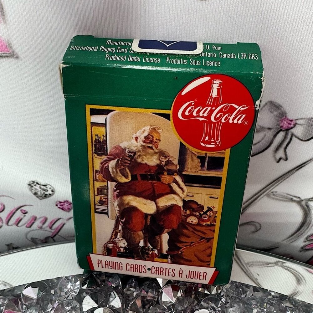 Coca Cola cards playing 1995 vintage 90s cards set Santa Christmas coke drink